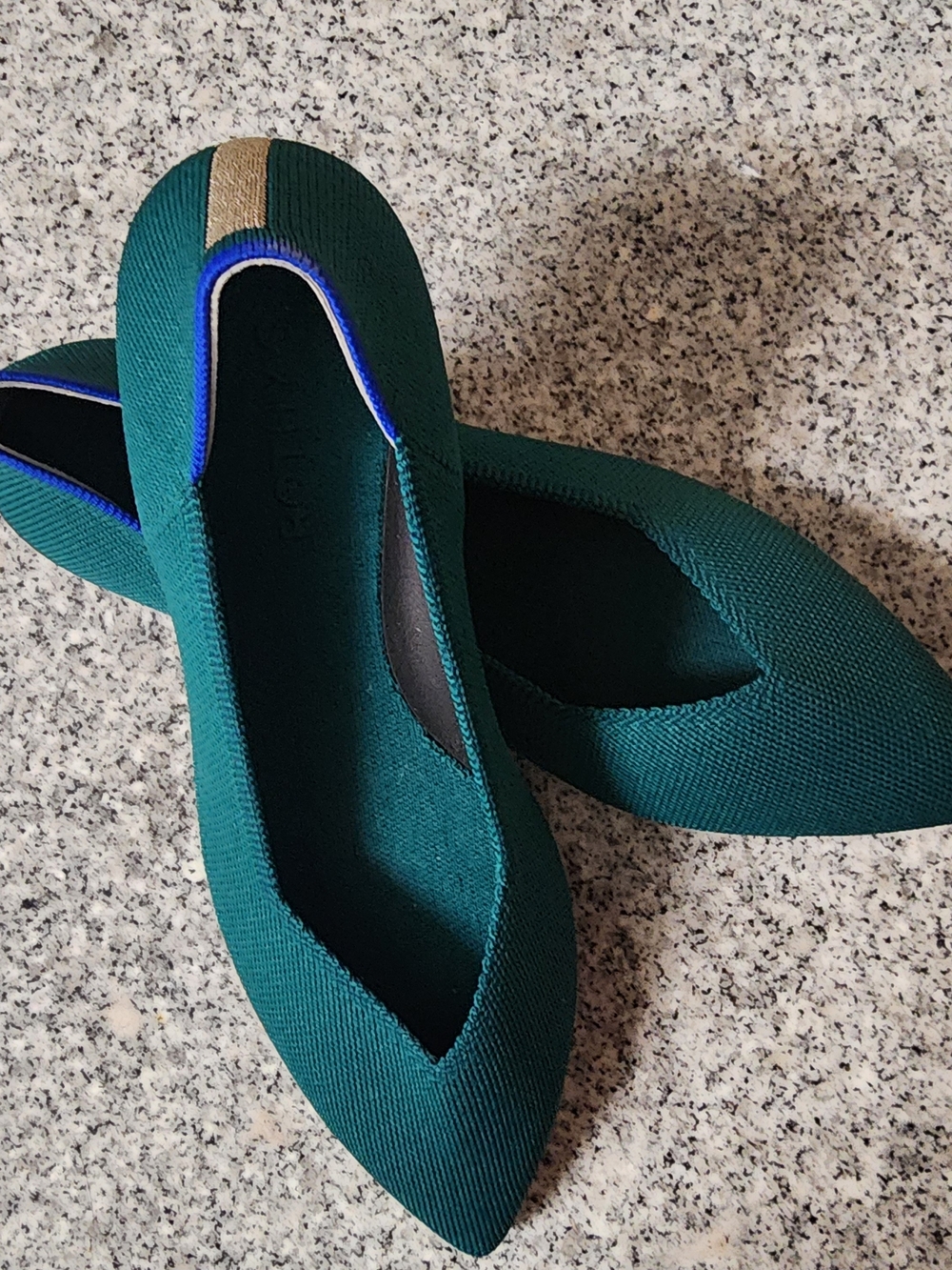 Rothy's Emerald Green Pointed Knit Flat - Women's 8.5 US - Picture 3 of 3